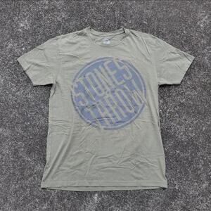 Vtg Y2k STONES THROW RECORDS Circle Logo Hip Hop Rap Record Label T Shirt M